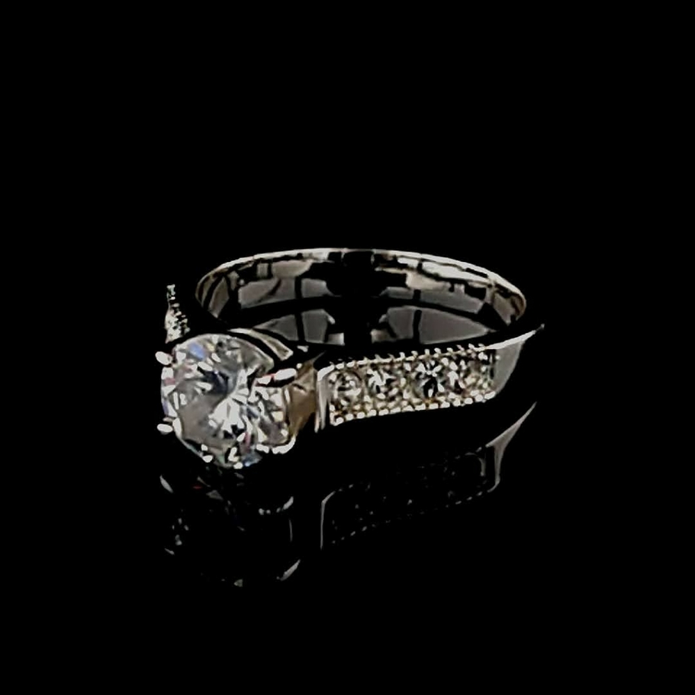 Ladies Classic CZ Crown Ring